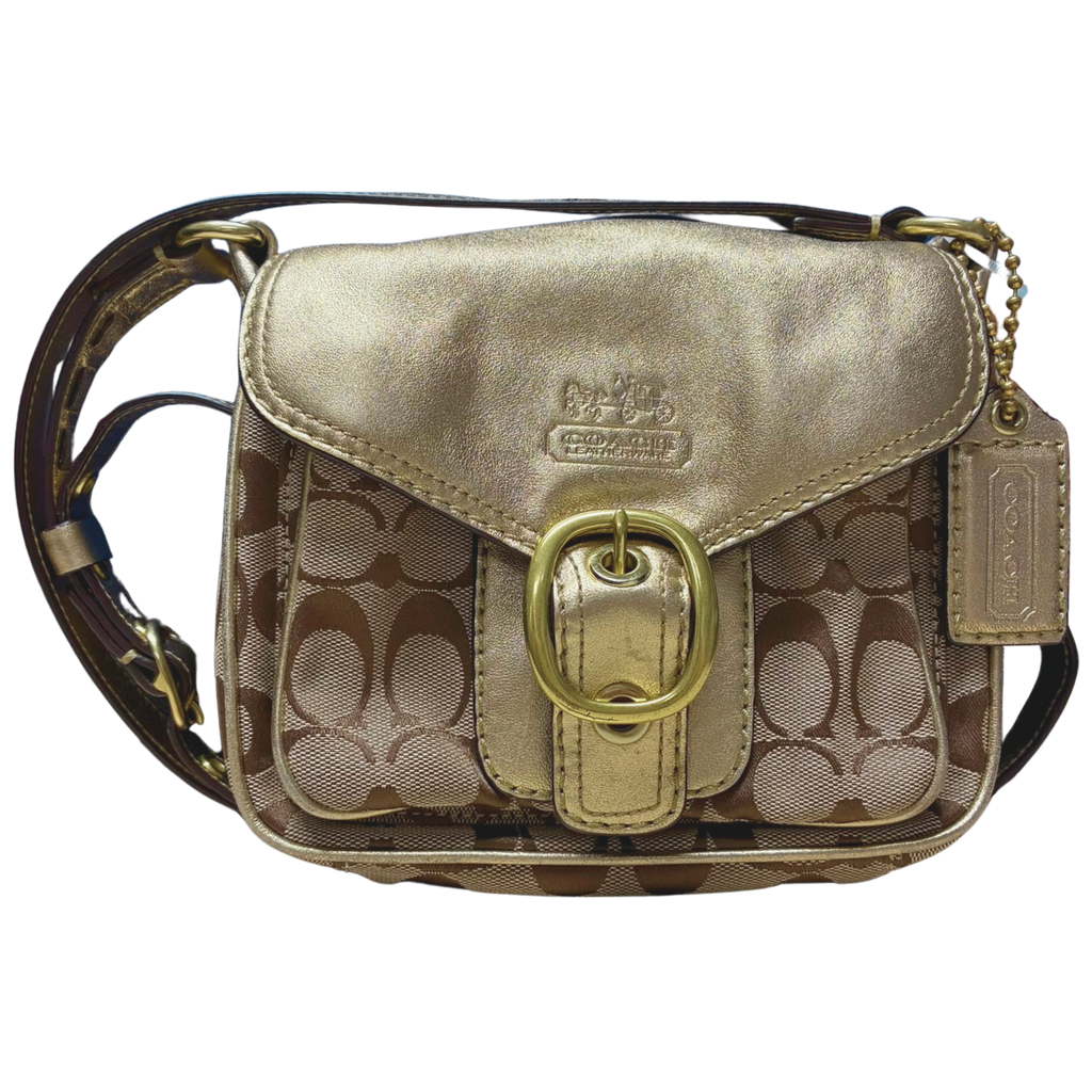 Coach 11593  Bleecker Signature Canvas Mini Buckle Flap Bag