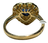 750YG Blue Sapphire Diamond 5.0GM Blue Sapphire And Diamond Ring Lady