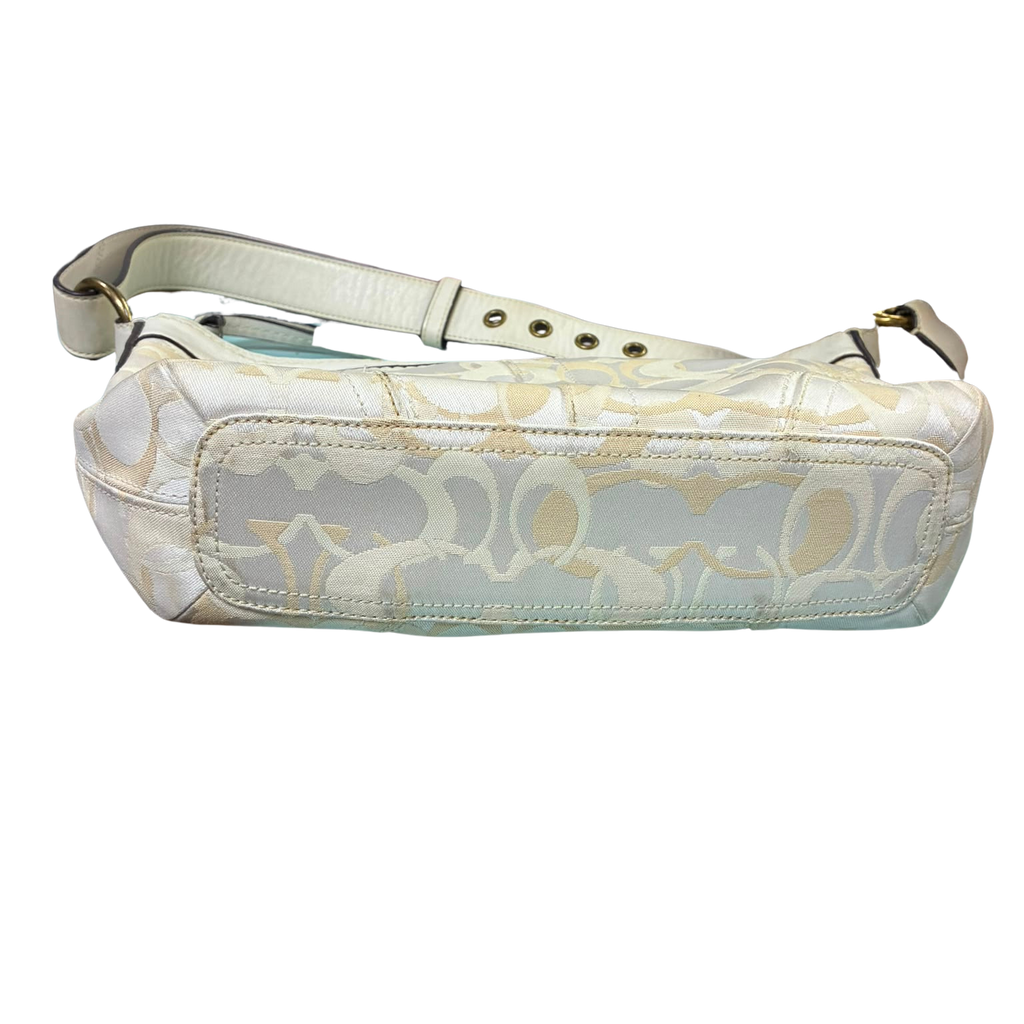 Coach F10379 Signature C Canvas And Leather Shoulder Bag