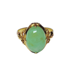Chinese Green Jade Cabochon Ring 4.8GM