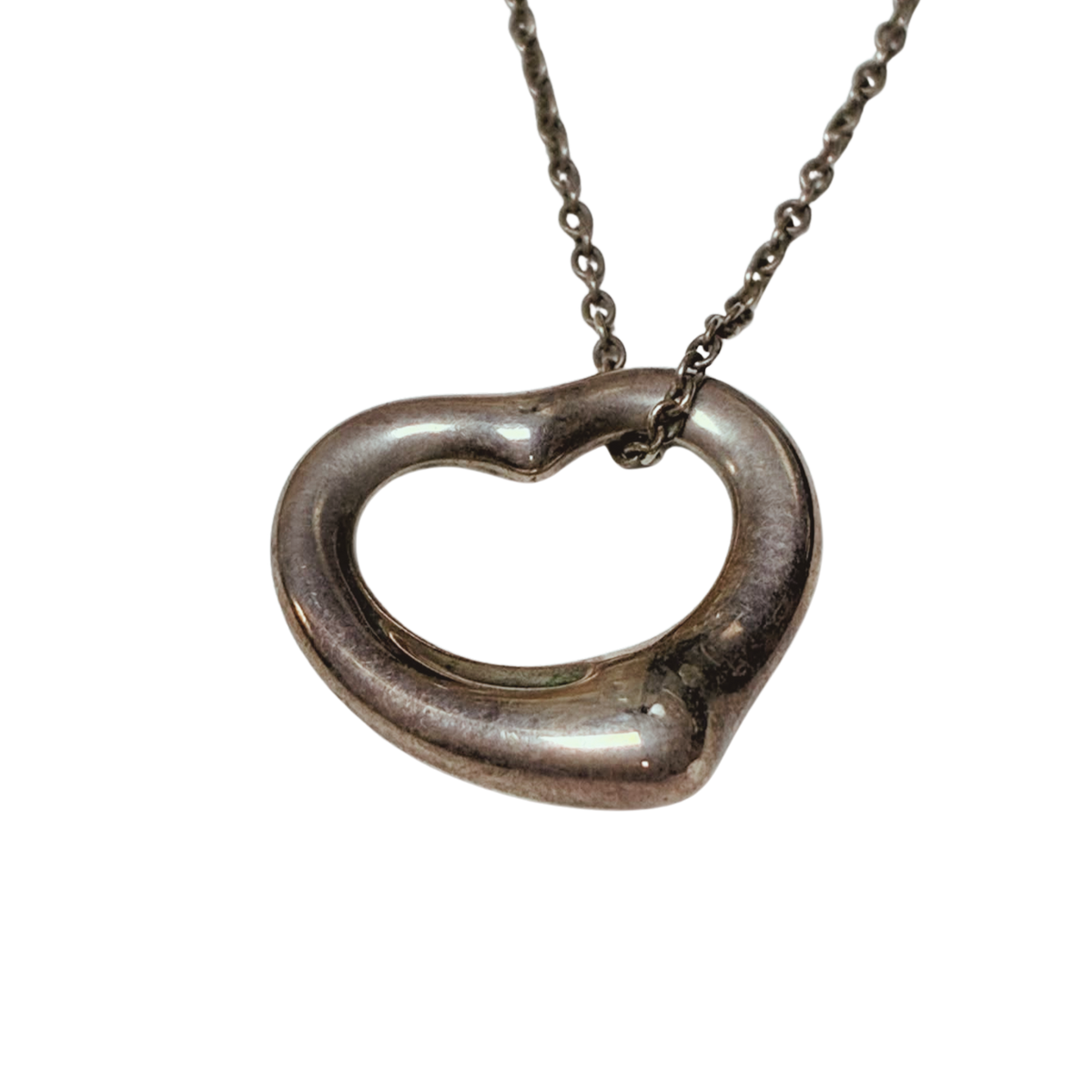 Tiffany And Co Elsa Peretti Open Heart Pendant Necklace 3.2G