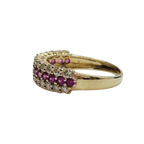 750YG Multi Row Ruby and Diamond Ring 2.3G