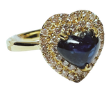 750YG Blue Sapphire Diamond 5.0GM Blue Sapphire And Diamond Ring Lady