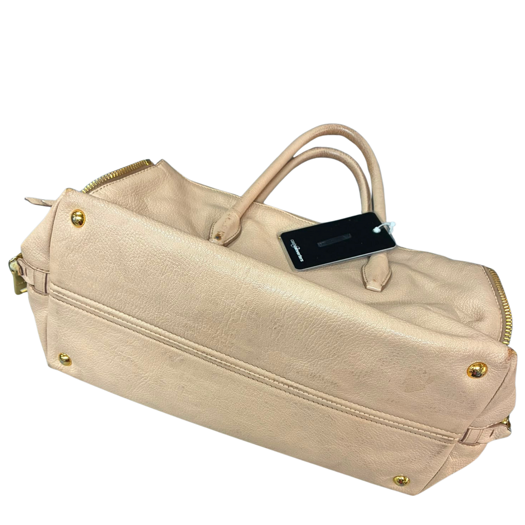 Miu Miu Madras Handbag Beige Goatskin Leather