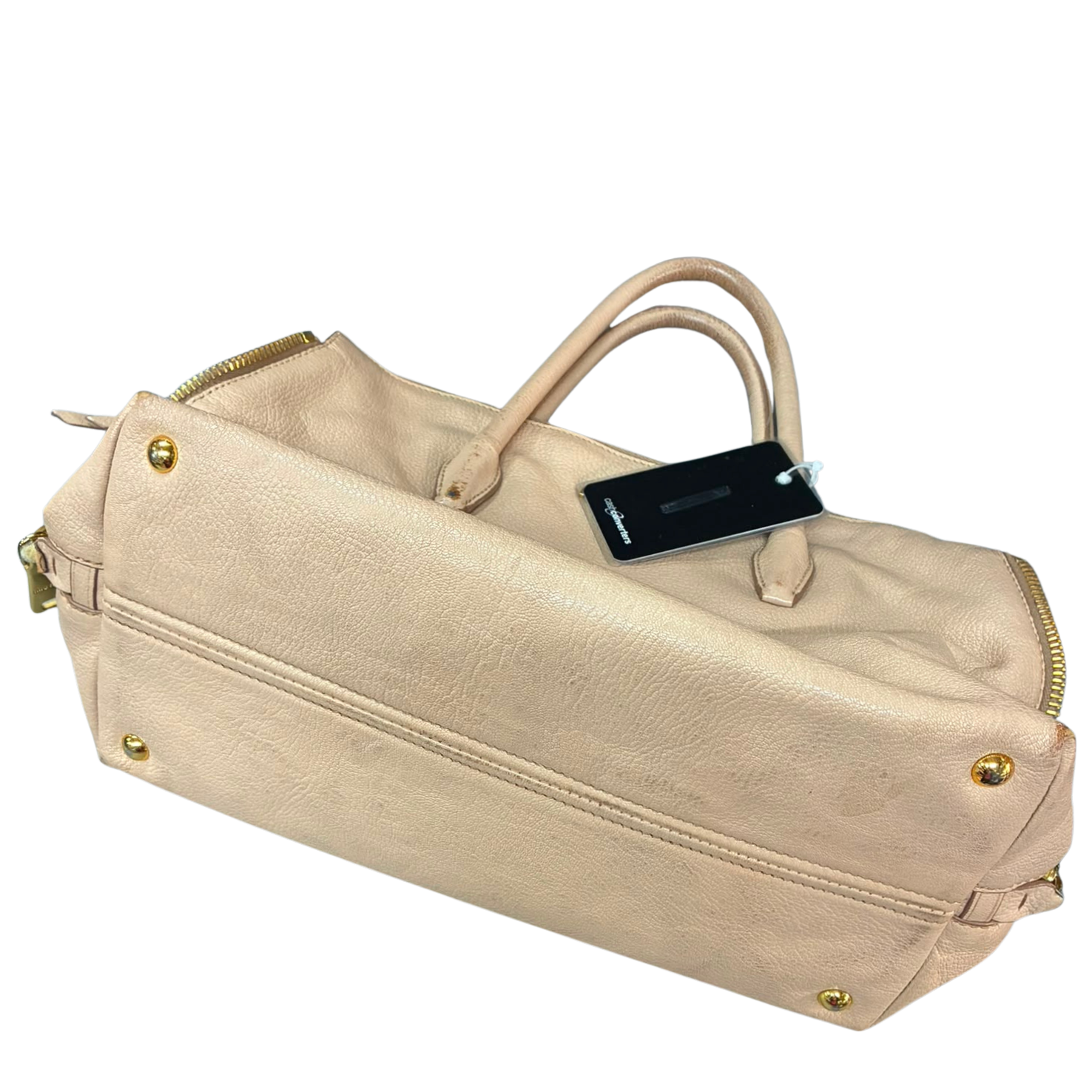 Miu Miu Madras Handbag Beige Goatskin Leather