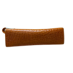 Kenzo Clutch Tan Brown Crocodile Embossed Leather