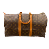 Louis Vuitton, M41428 Keepall 45 Brown Leather Travel Duffle Handbag