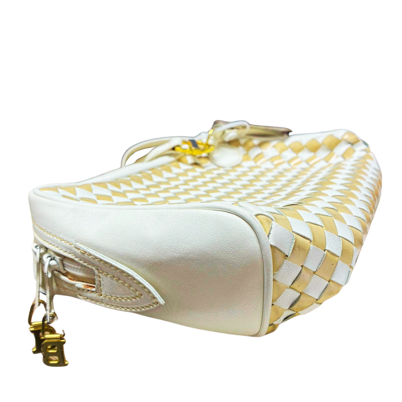 Bally Woven Checkerboard 3 Way Camera Bag Shoulder Bag