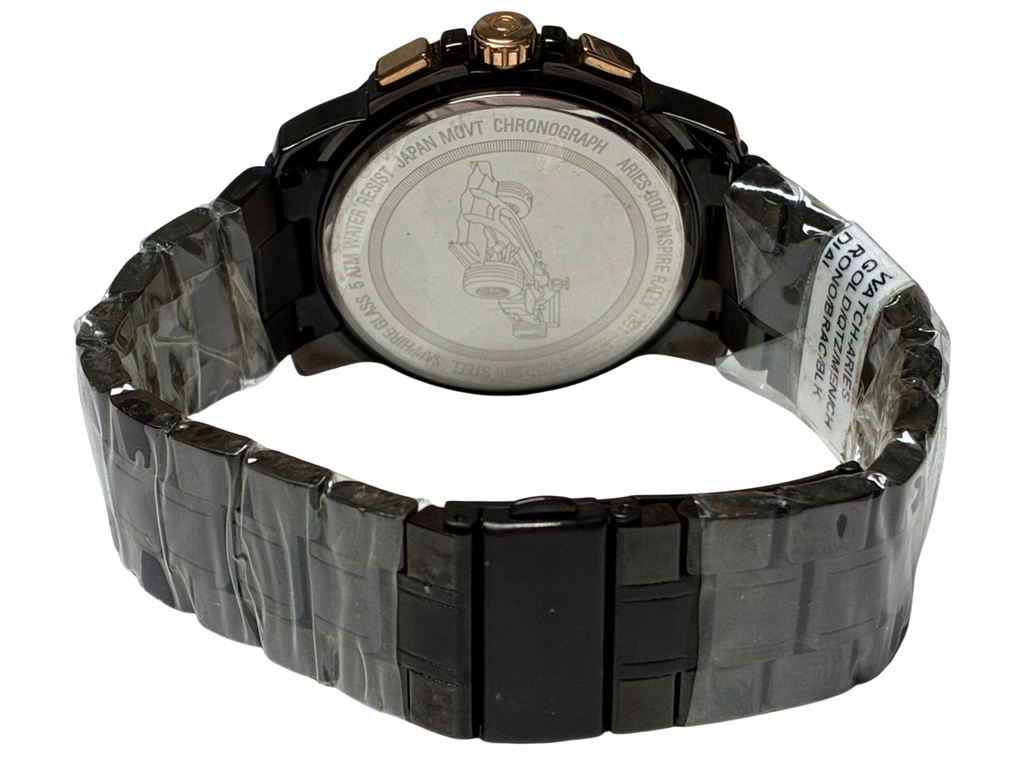 Aries Gold Inspire Contender Black SS G 7301 BKR-BKRG MEN'S WATCH