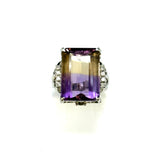 PT900 Ametrine & Diamond Ring