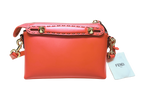 Fendi By The Way Mini Leather Boston Bag Roma Script Tulipano+Oro Soft