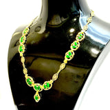 18KYG Jade & Diamond Necklace