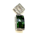 18KWG Green Tourmaline & Diamond Pendant