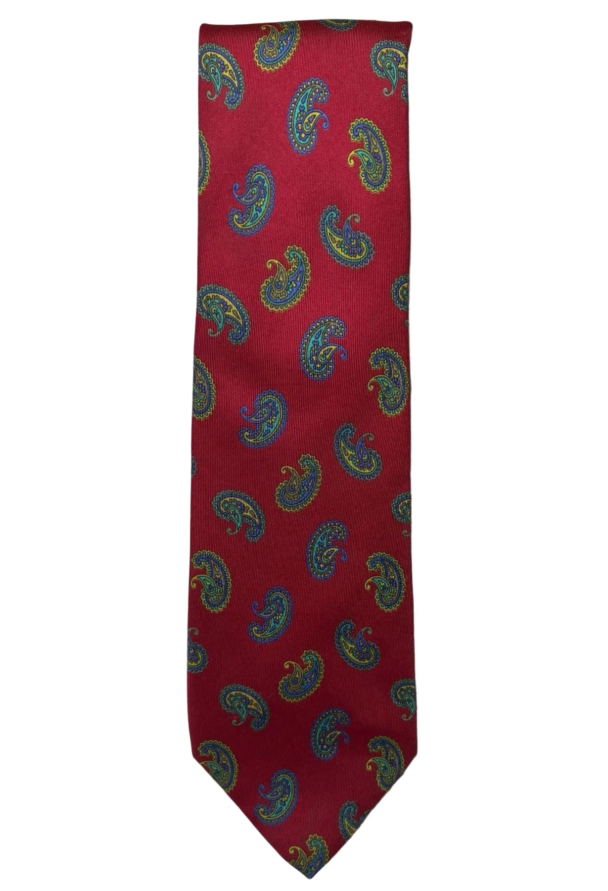 Valentino Garavani Mens Tie Burgundy Silk Paisley Pattern