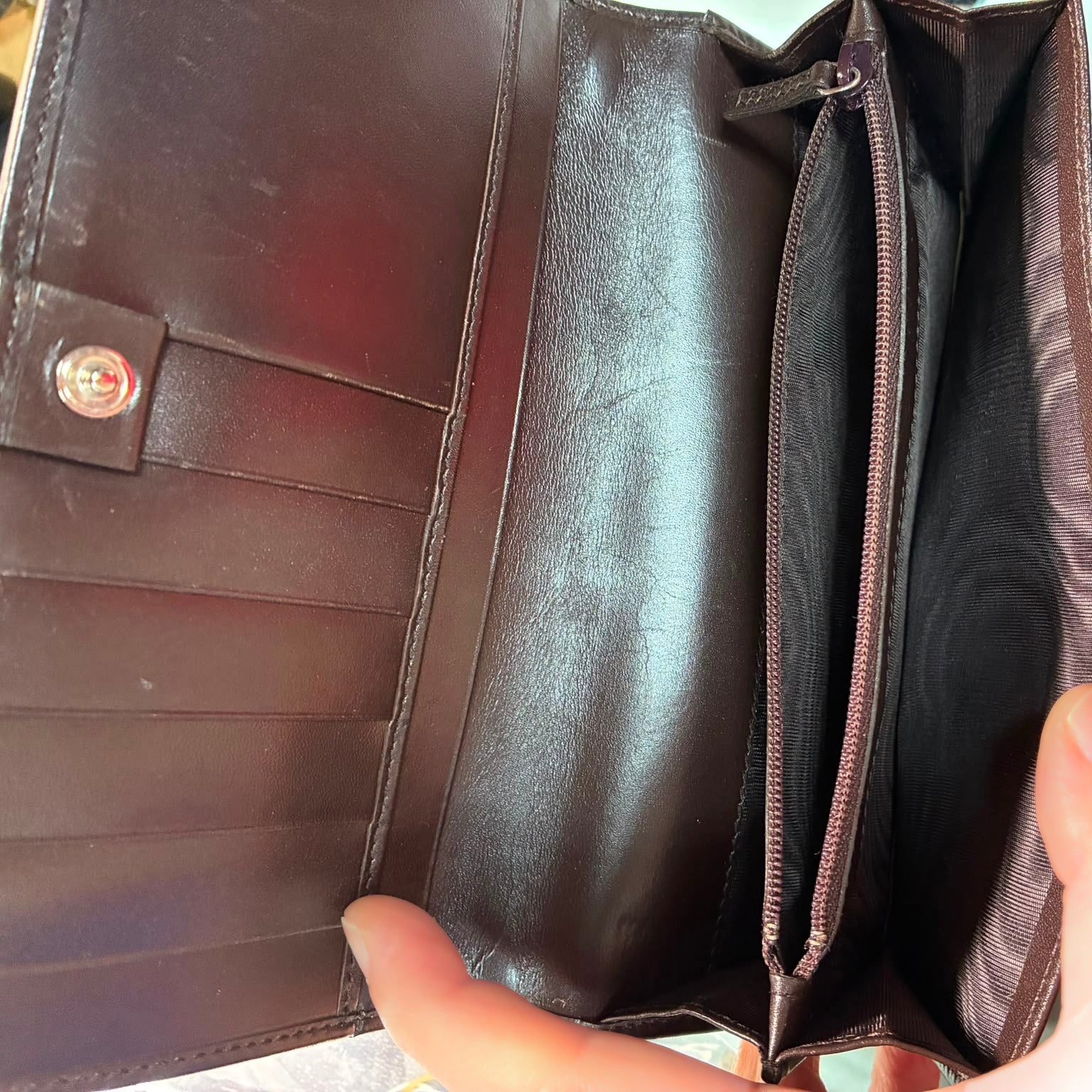 Gucci Brown GG Monogram Canvas Long Wallet