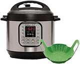 Instant Pot Duo - 7-in-1 Pressure Cooker + Silicone Steamer Basket. Pressure cooking, slow cooking, rice, yogurt, steam, sauté and keep warm. 6 Quart / 5.7 L. Stainless Steel