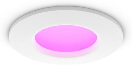 Philips Hue Connected Recessed Spotlight, 90 mm, White and Colour Light, Bluetooth Compatible, Voice Control with Alexa, Apple Home and Google Assistant, White