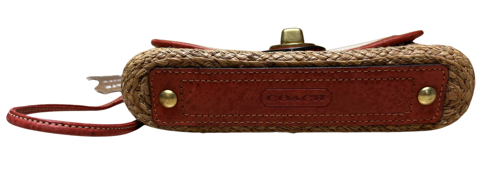 Coach Woven Straw Summertime Clutch Wristlet Bag