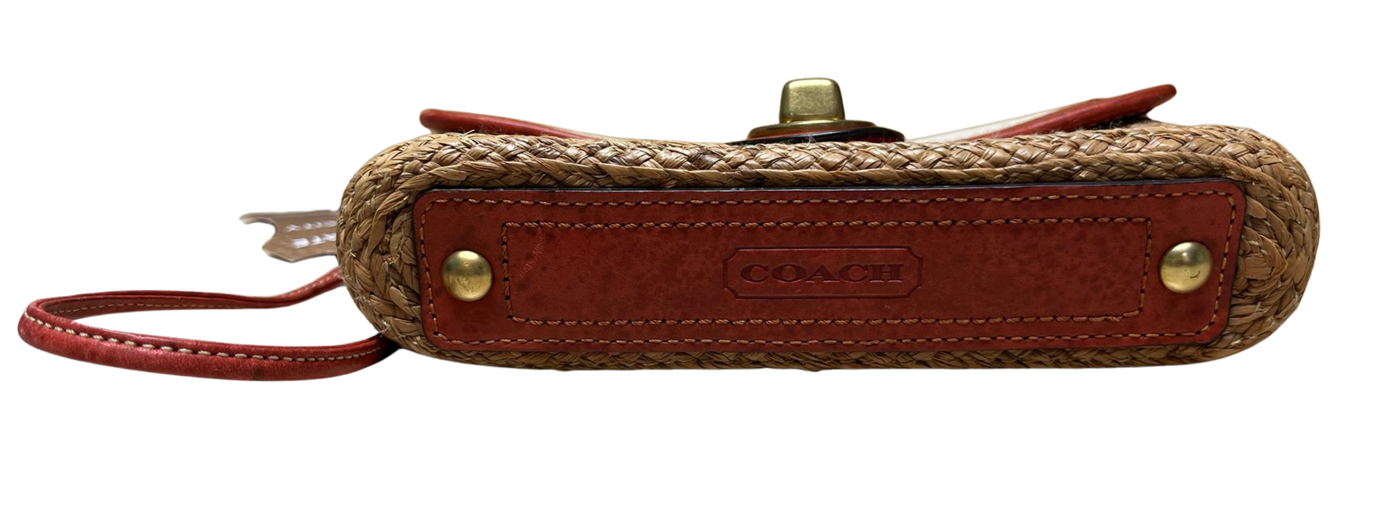 Coach Woven Straw Summertime Clutch Wristlet Bag