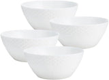 Mikasa 5188288 Trellis 16 Piece Dinnerware Set, Service for 4, White