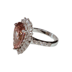 18KWG Pink Lab Grown Diamond Ladys Ring 6.42GM