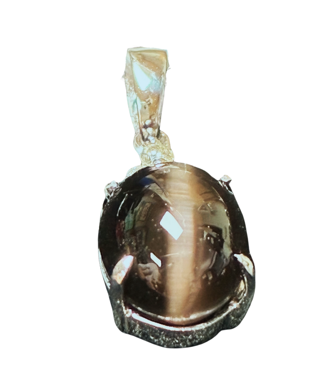 750WG Catseye And Diamonds Pendant 1.8GM
