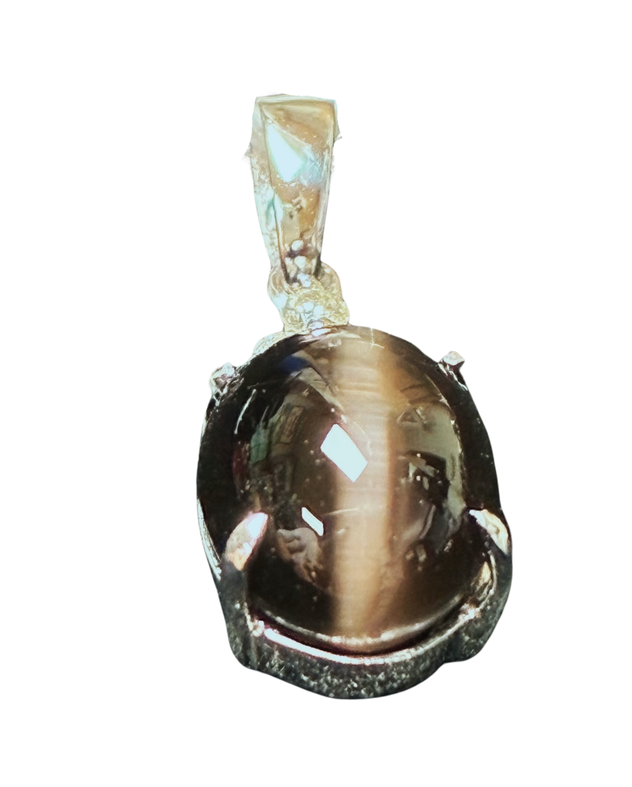 750WG Catseye And Diamonds Pendant 1.8GM