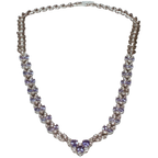 K14WG Pear Shaped Tanzanite And Diamonds Necklace 15.27G