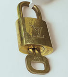 Vintage Louis Vuitton Solid Brass Padlock And Matching Key