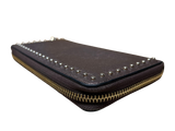 COACH Accordion Round Zip Long Wallet With Lacquer Rivets