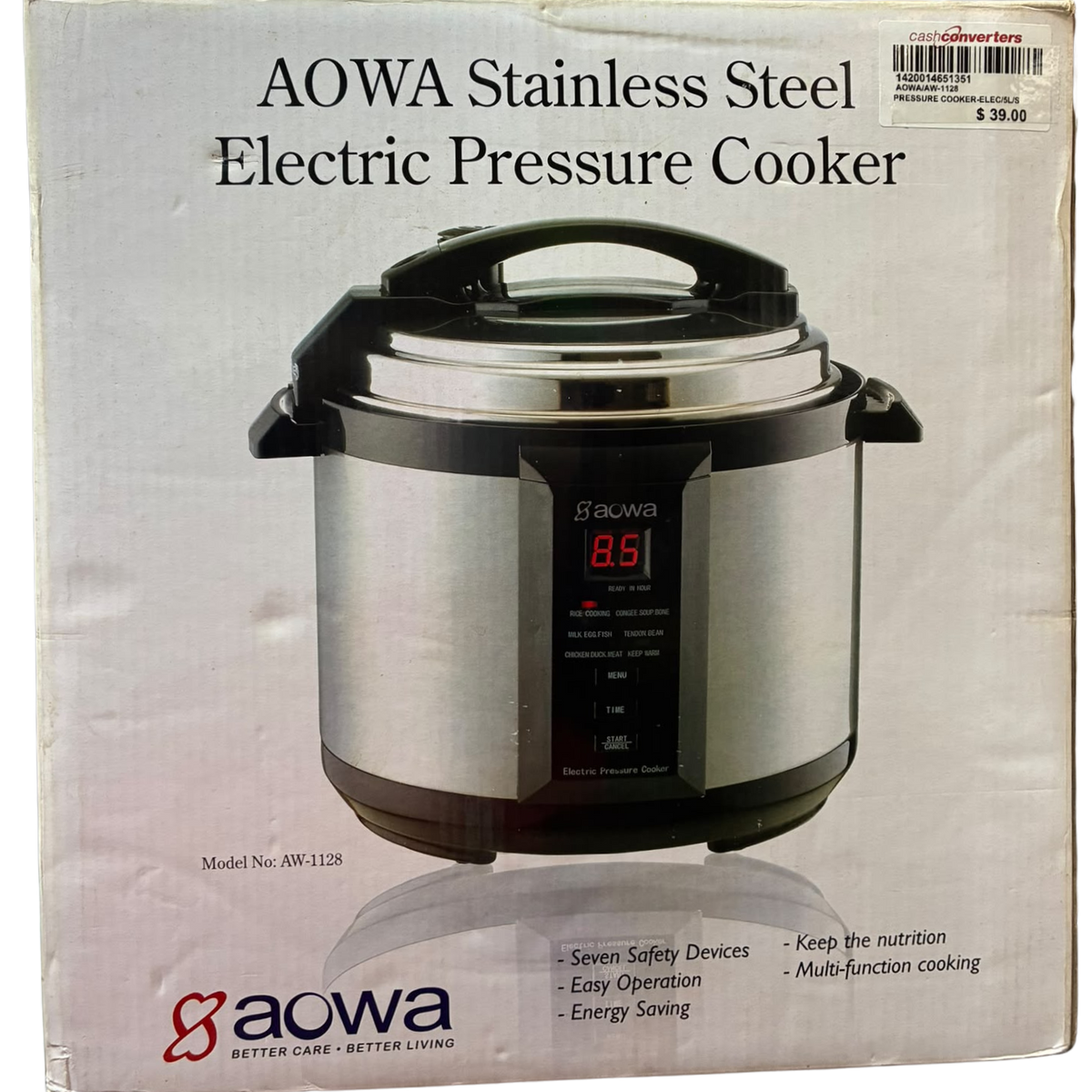 Aowa AW1128 5Liter Stainless Steel Electric Pressure Cooker