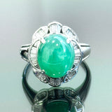 PT900 Natural Jadeite (Type-A) & Diamond Ring