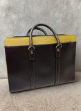 Takeo Kikuchi Document Bag LeatherCanvas Brown