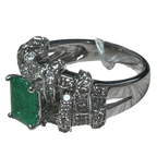 Ring 750WG Ladies Emerald And Diamond 7.7GM