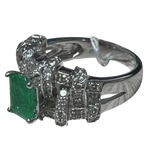 Ring 750WG Ladies Emerald And Diamond 7.7GM