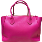 Samantha Thavasa Lady Azel Saffiano Leather Handbag Magenta Pink
