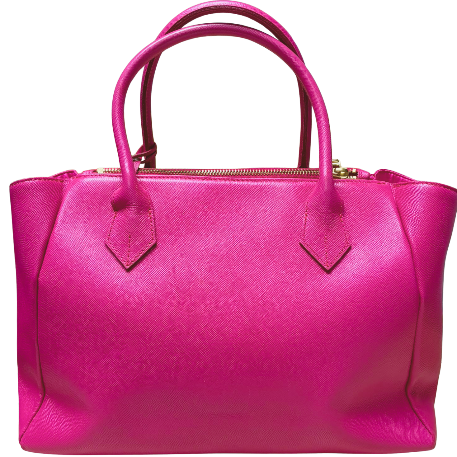 Samantha Thavasa Lady Azel Saffiano Leather Handbag Magenta Pink