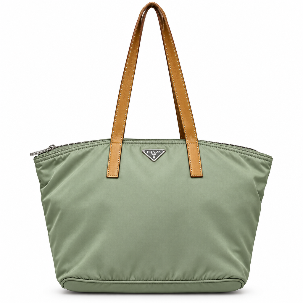 Prada Tessuto Nylon Small Boxy Tote Bucket Bag Main image