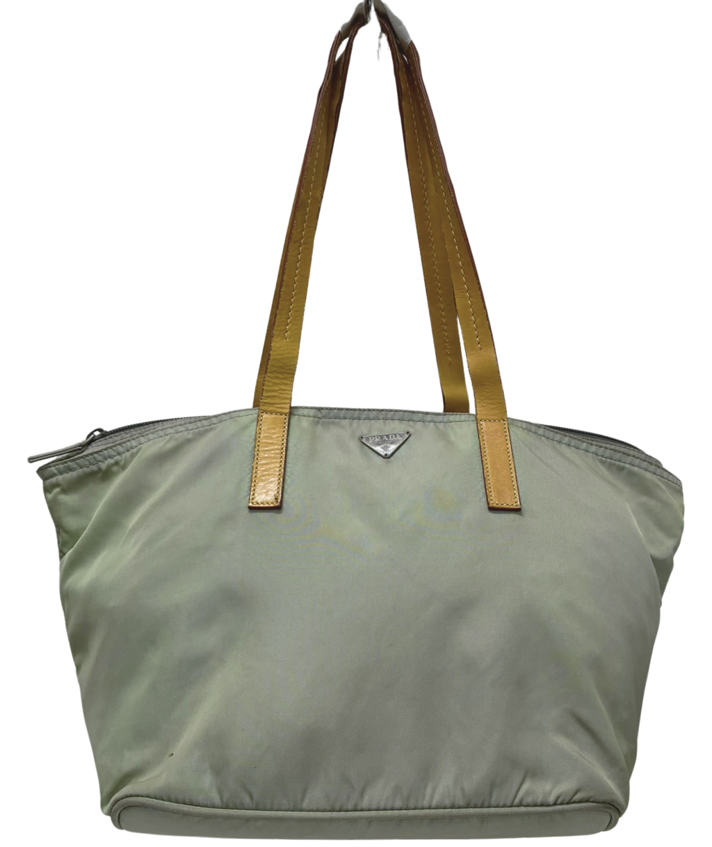 Prada Tessuto Nylon Small Boxy Tote Bucket Bag