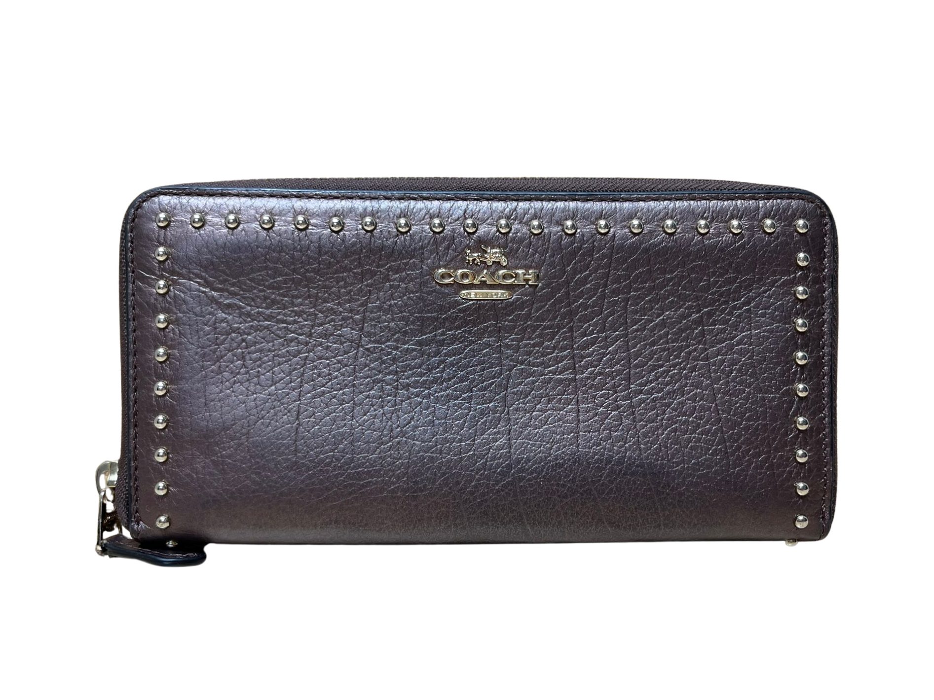 COACH Accordion Round Zip Long Wallet With Lacquer Rivets Main image