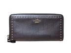 COACH Accordion Round Zip Long Wallet With Lacquer Rivets