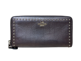 COACH Accordion Round Zip Long Wallet With Lacquer Rivets