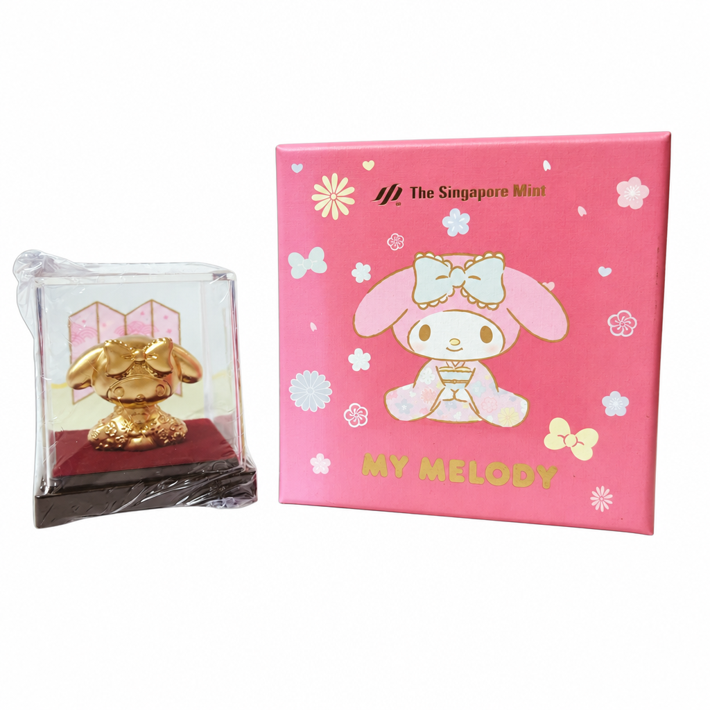 The Singapore Mint Sanrio My Melody Showa Collection 24K Gold Foil Mini Figure