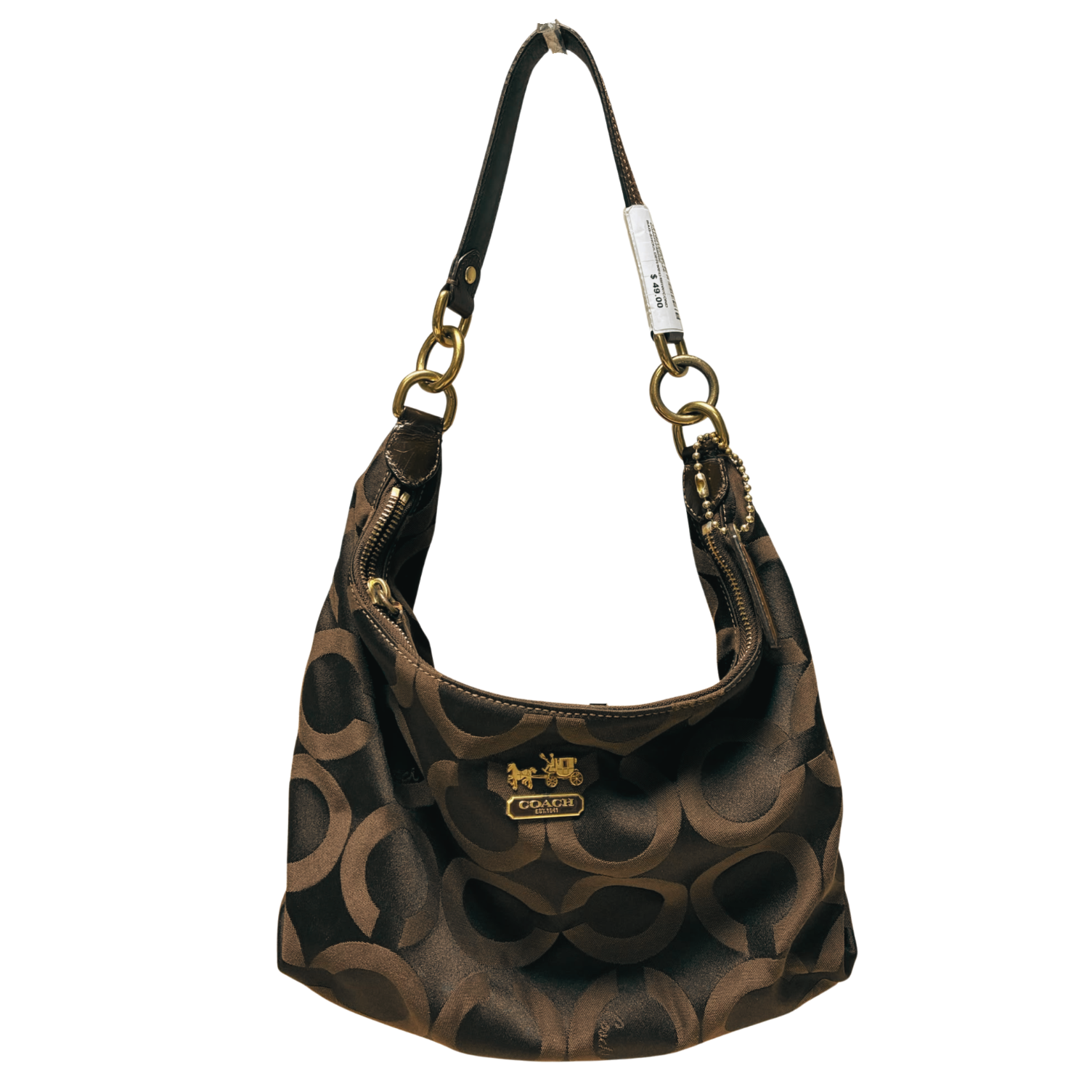 Coach Madison Op Art Sateen Hailey Hobo Bag