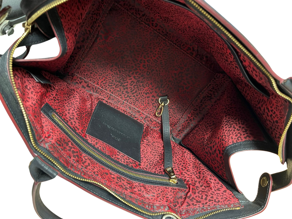 Longchamp Le Pliage Heritage Tote Black Leather