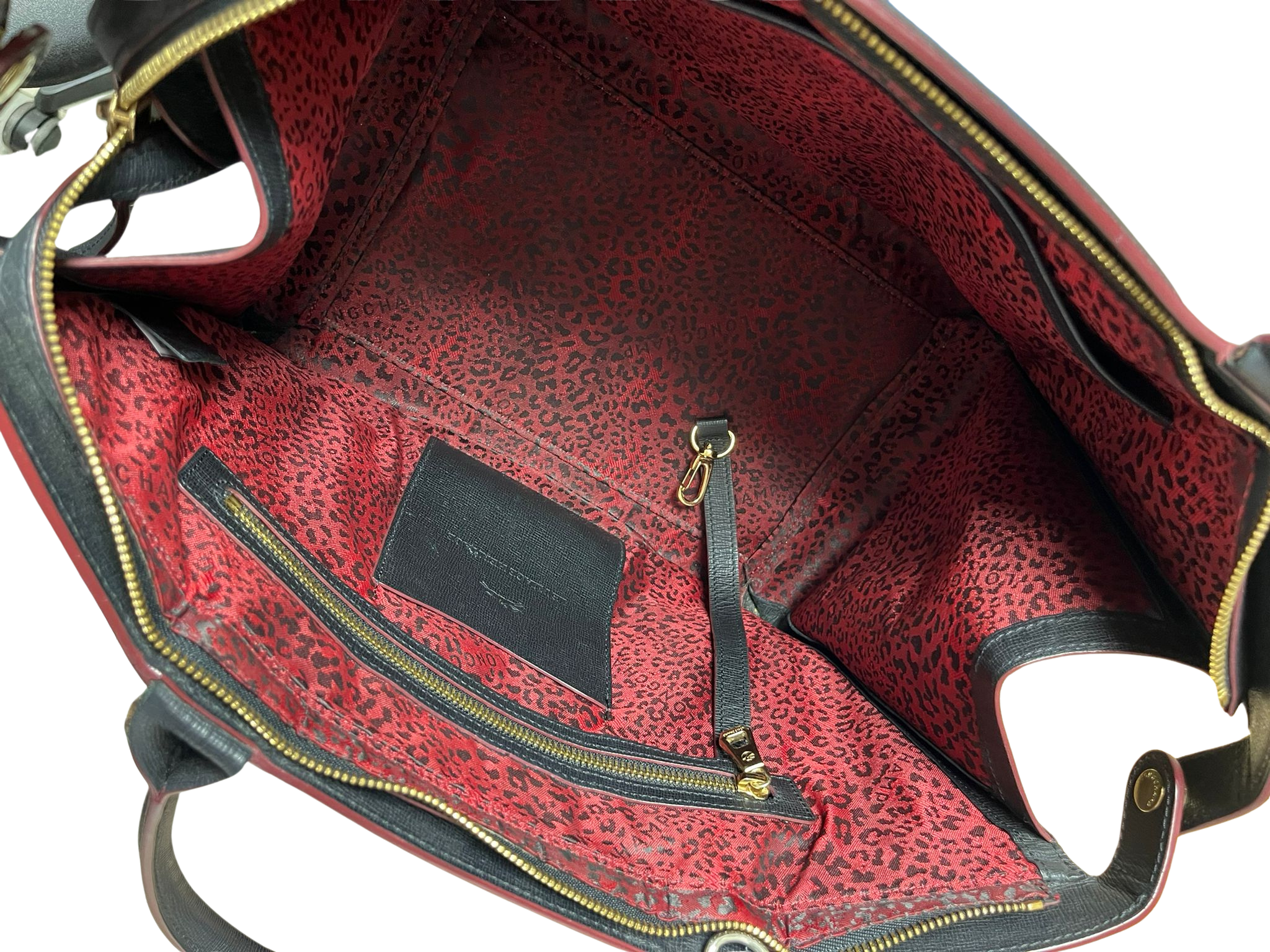 Longchamp Le Pliage Heritage Tote Black Leather