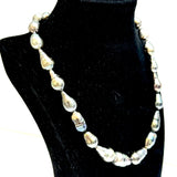 Natural Black South Sea Pearl Silver Necklace