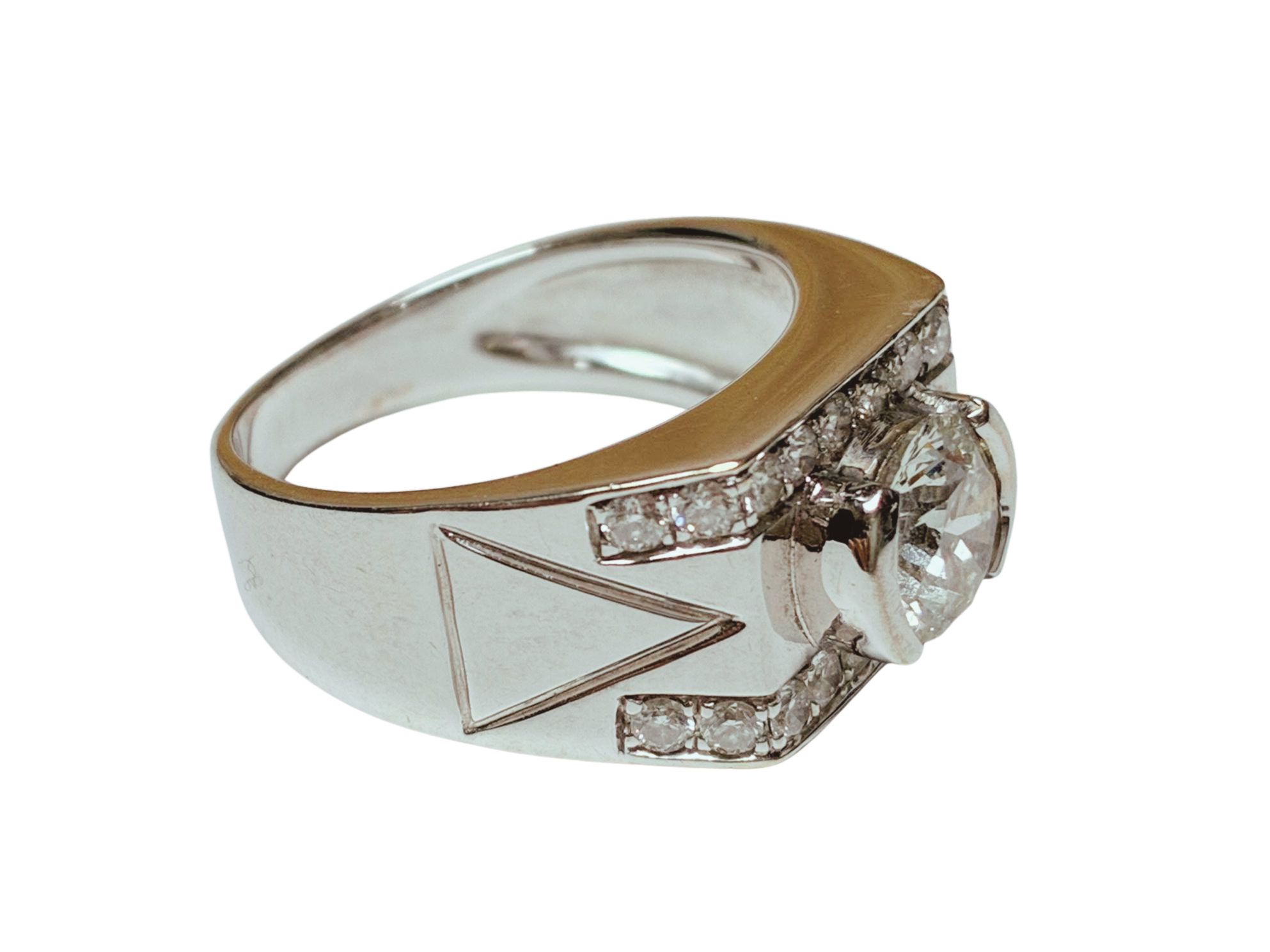 750WG Diamond Mens Ring 7.2GM