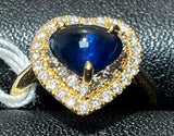 750YG Blue Sapphire Diamond 5.0GM Blue Sapphire And Diamond Ring Lady