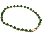 K18 YG Bracelet 29 Cabochon Cut Emeralds 4.46carats 3.29G 17.5CM